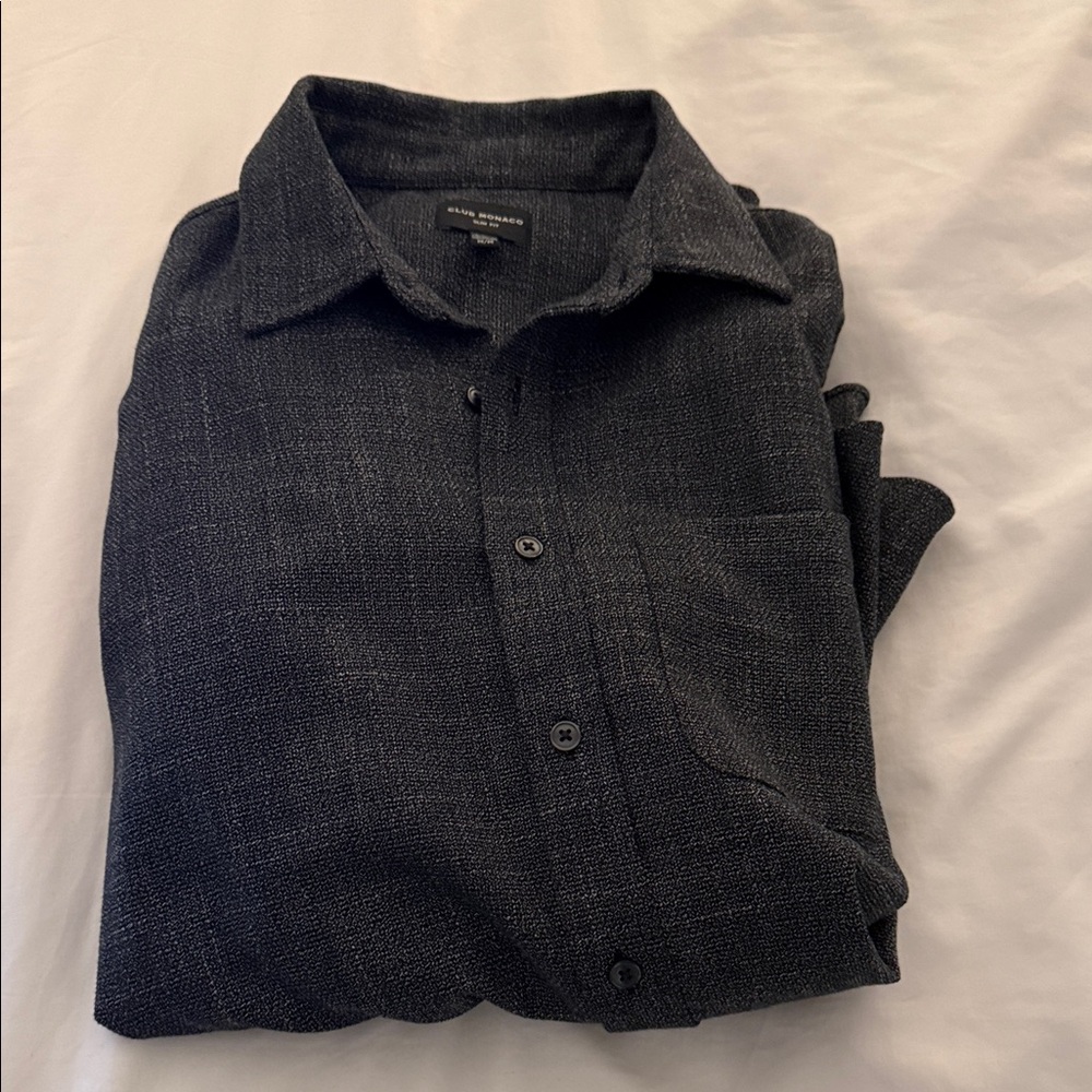 Club Monaco Dark Gray Casual Button-Down Shirt
